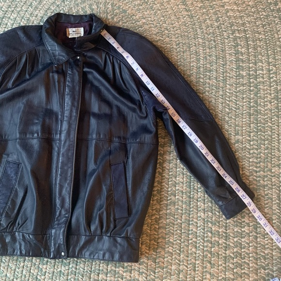 Vintage Dark Purple Kit Leather Jacket Size Large - Picture 4 of 7